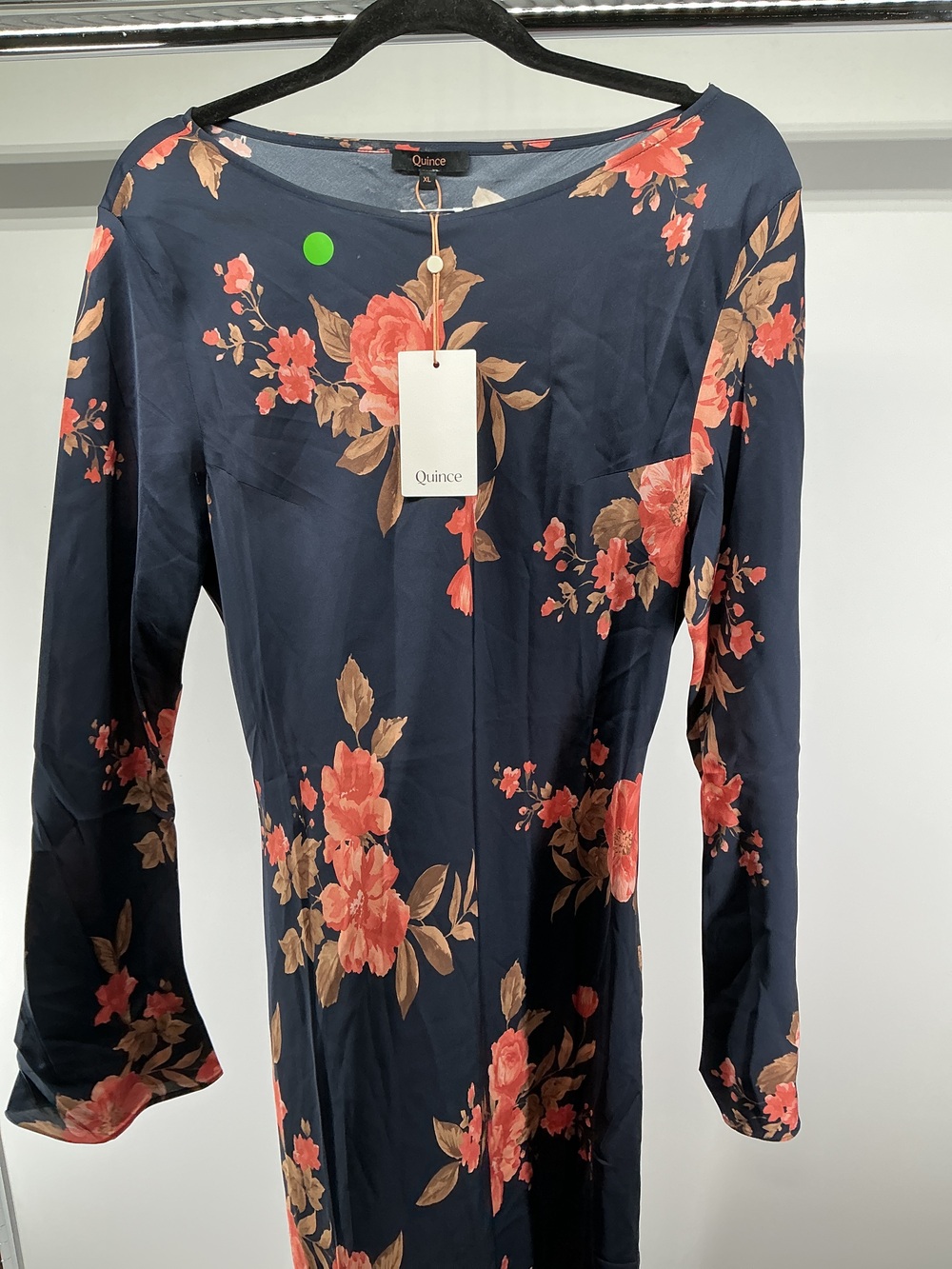 Washable Stretch Silk Long Sleeve Maxi Dress
